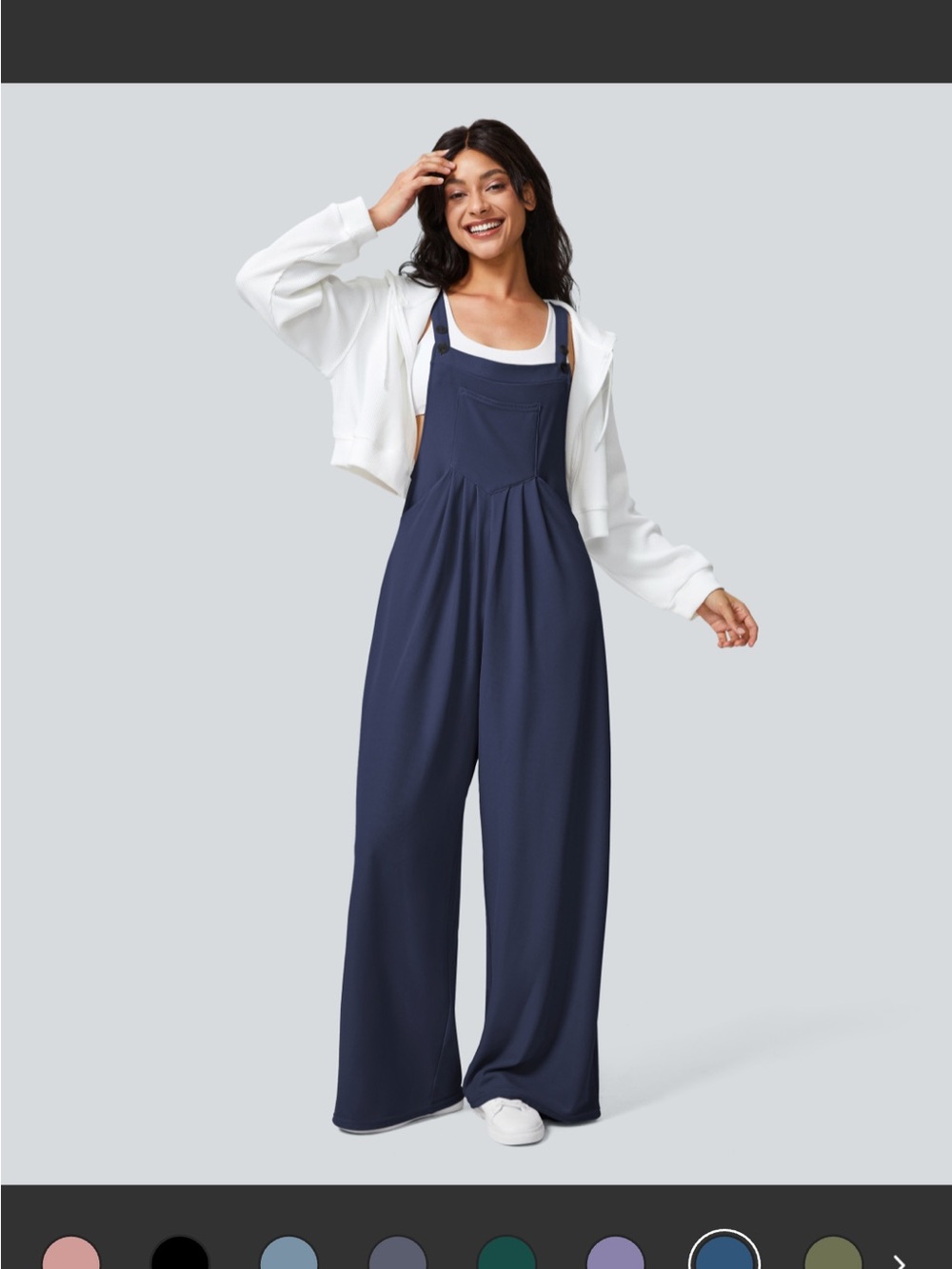 HALARA Dark Blue Sleeveless Jumpsuit